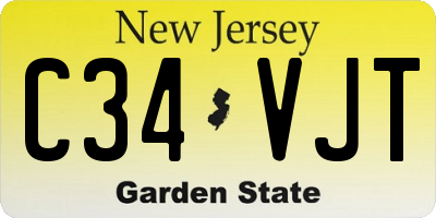 NJ license plate C34VJT