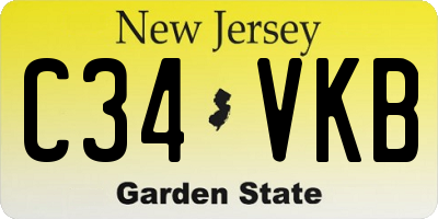 NJ license plate C34VKB