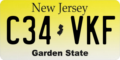 NJ license plate C34VKF