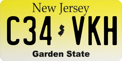 NJ license plate C34VKH