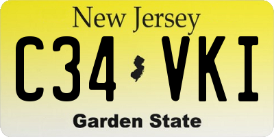 NJ license plate C34VKI