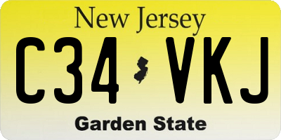 NJ license plate C34VKJ