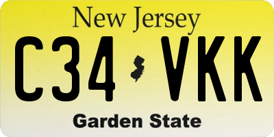 NJ license plate C34VKK