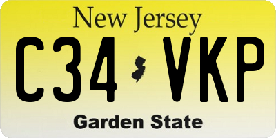 NJ license plate C34VKP