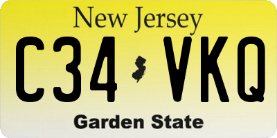 NJ license plate C34VKQ