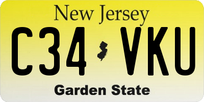NJ license plate C34VKU