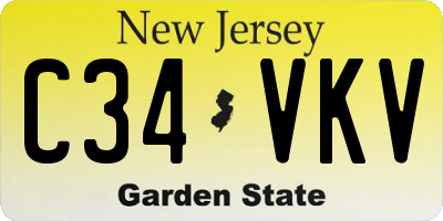 NJ license plate C34VKV