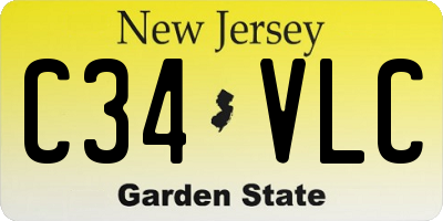 NJ license plate C34VLC