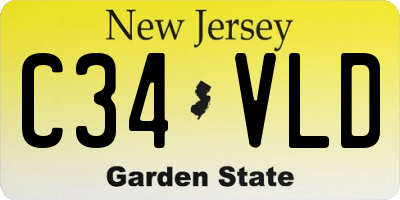 NJ license plate C34VLD