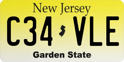 NJ license plate C34VLE