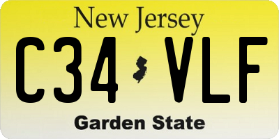 NJ license plate C34VLF