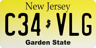 NJ license plate C34VLG