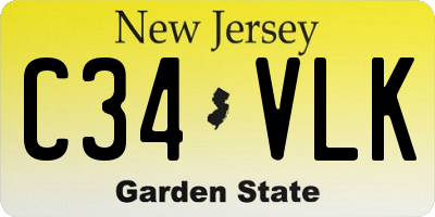 NJ license plate C34VLK