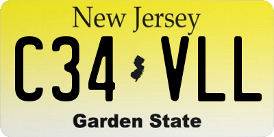 NJ license plate C34VLL
