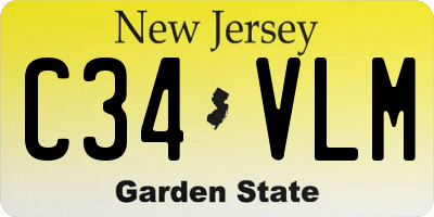 NJ license plate C34VLM