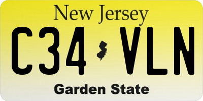 NJ license plate C34VLN