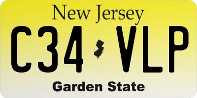 NJ license plate C34VLP