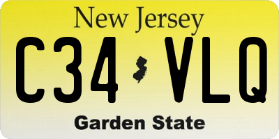NJ license plate C34VLQ