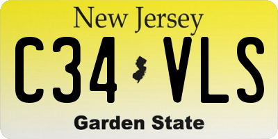 NJ license plate C34VLS