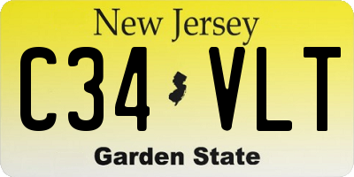 NJ license plate C34VLT