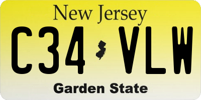 NJ license plate C34VLW