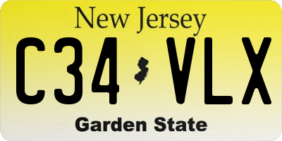 NJ license plate C34VLX