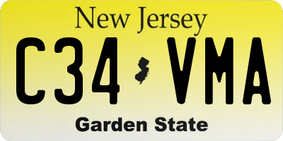 NJ license plate C34VMA