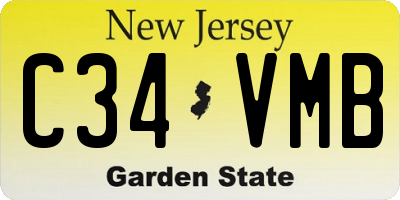 NJ license plate C34VMB