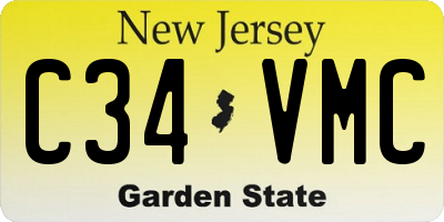NJ license plate C34VMC