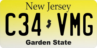 NJ license plate C34VMG