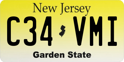NJ license plate C34VMI