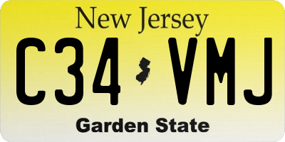 NJ license plate C34VMJ