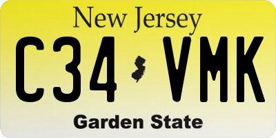 NJ license plate C34VMK