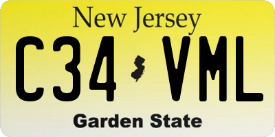 NJ license plate C34VML