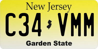 NJ license plate C34VMM