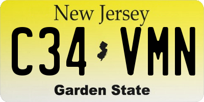 NJ license plate C34VMN