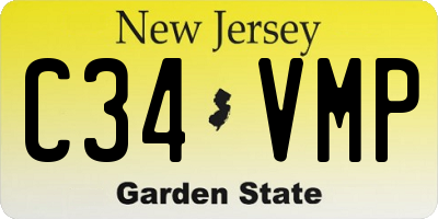 NJ license plate C34VMP