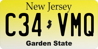 NJ license plate C34VMQ