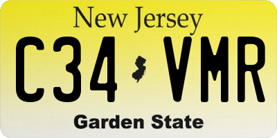 NJ license plate C34VMR