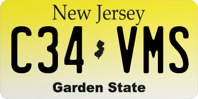 NJ license plate C34VMS