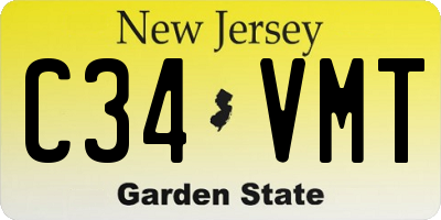 NJ license plate C34VMT