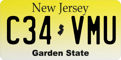 NJ license plate C34VMU