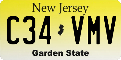 NJ license plate C34VMV