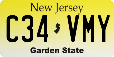 NJ license plate C34VMY