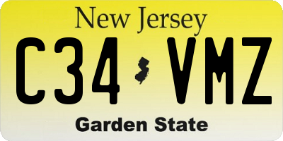 NJ license plate C34VMZ