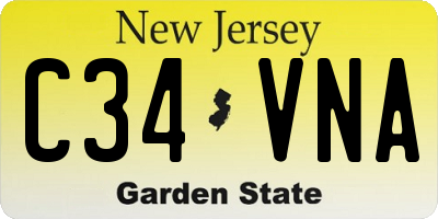 NJ license plate C34VNA