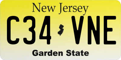 NJ license plate C34VNE