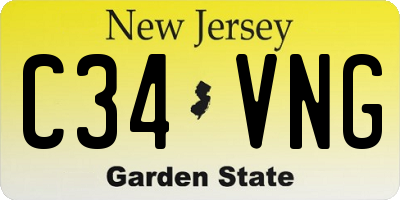 NJ license plate C34VNG