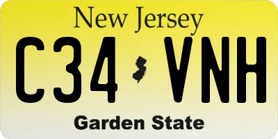 NJ license plate C34VNH