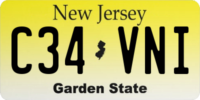 NJ license plate C34VNI